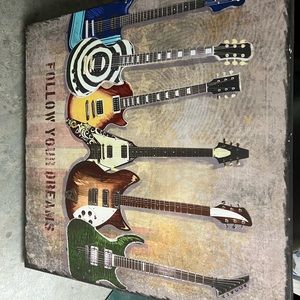 Follow your dreams guitar canvas wall art